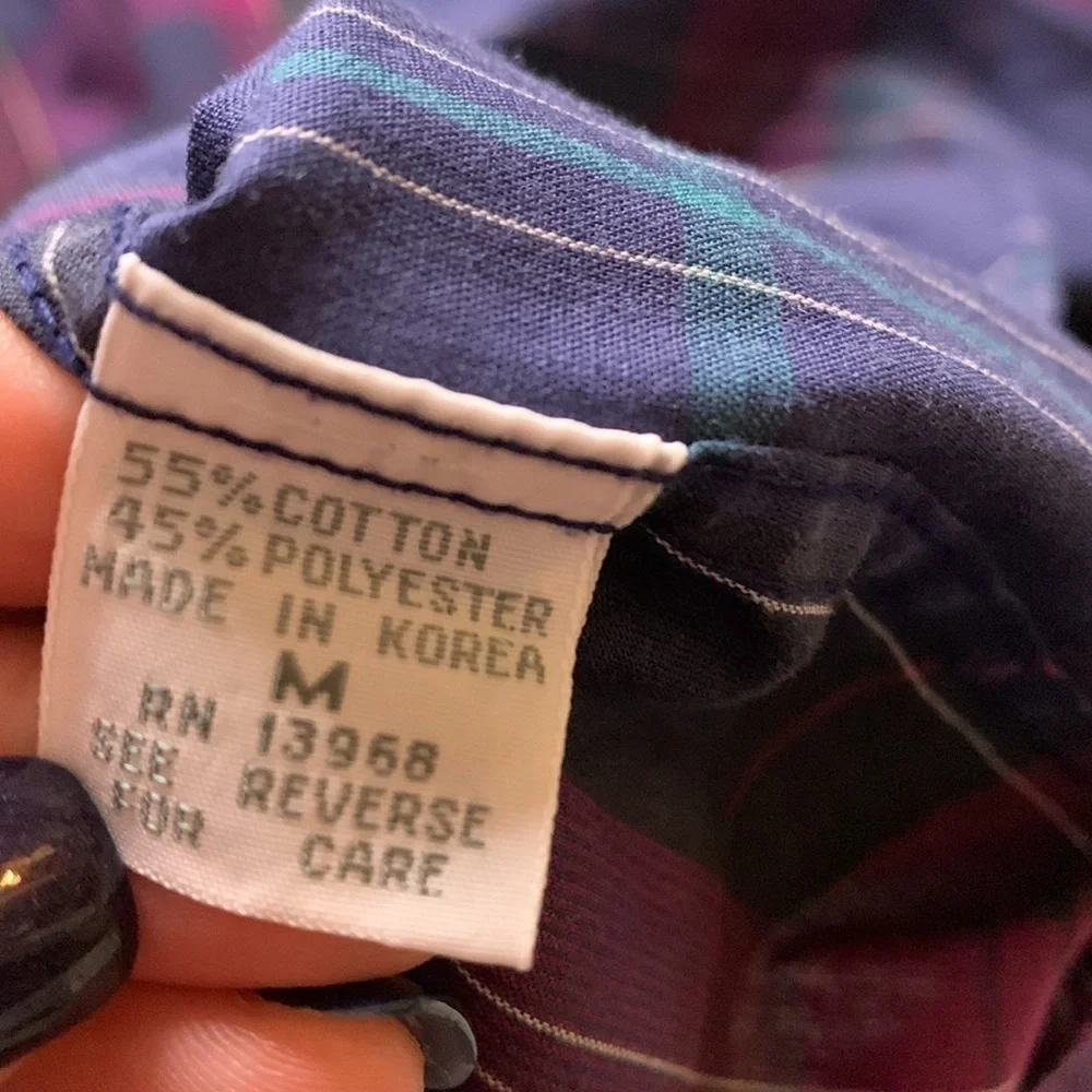 Vintage Christian Dior long sleeve plaid button down men’s shirt medium